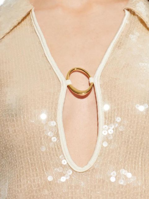 Oséree sequined mini dress - Neutrals