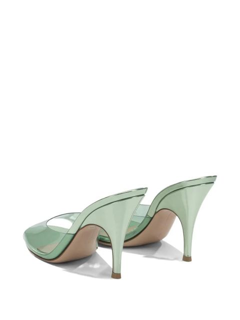 Gianvito Rossi transparent-strap metallic-finish sandals - White