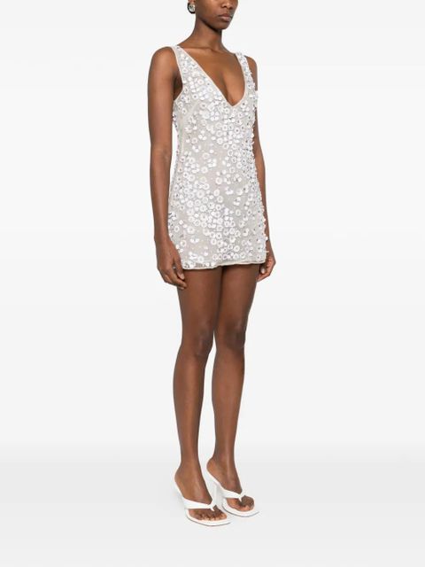 Cult Gaia sequin floral mini dress - Neutrals