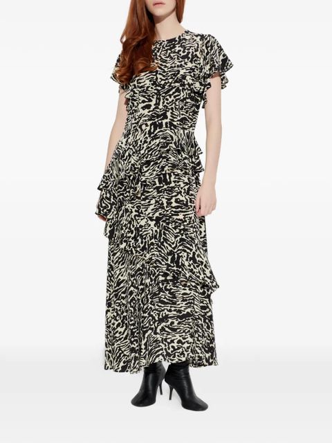 Ulla Johnson Amaia ruffled animal-print maxi dress - Black