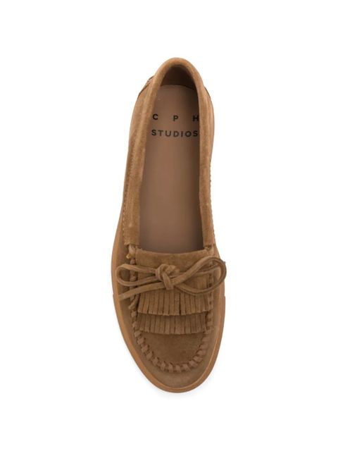 Copenhagen fringe leather ballet flats - Brown