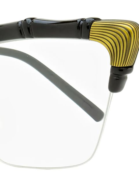 Gucci Eyewear bamboo-detail cat-eye glasses - Black - zdjęcie produktu nr 2