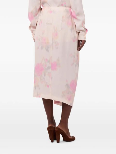 Moschino floral-print belted midi wrap skirt - Neutrals