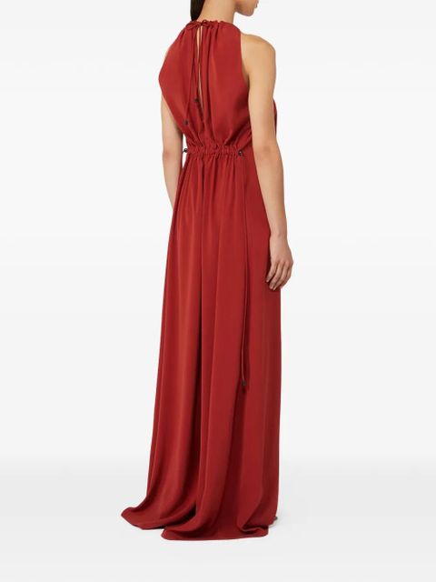 Max Mara flowing envers satin jumpsuit - Red