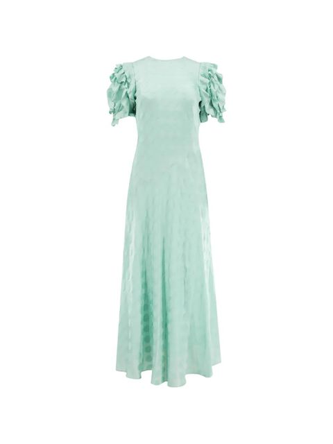 Ulla Johnson Elvia ruffled-sleeeve dress - Green - zdjęcie produktu nr 1