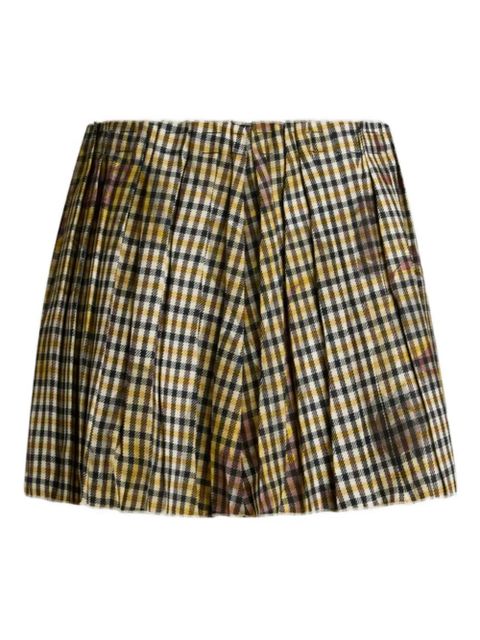 ETRO gingham pleated mini skirt - Neutrals - zdjęcie produktu nr 1