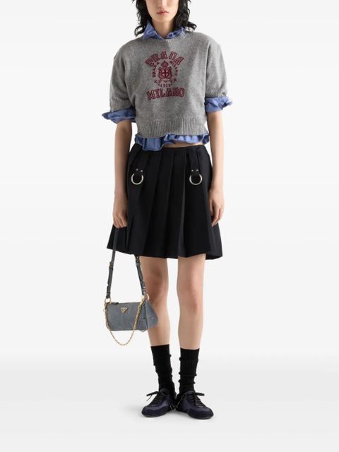 Prada logo-intarsia sweater - Grey - zdjęcie produktu nr 2