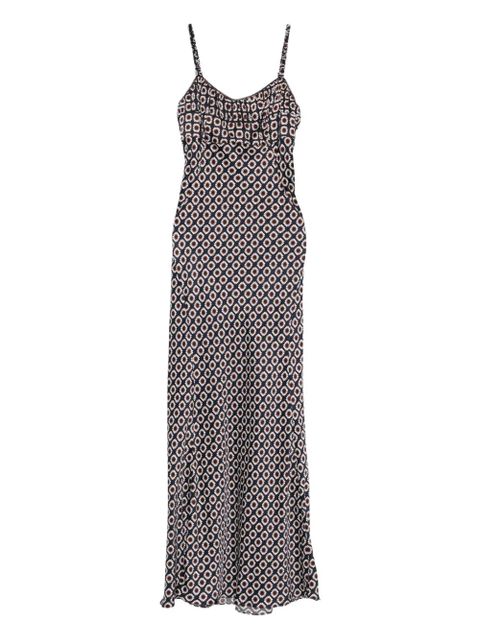 SANDRO printed lace-up maxi dress - Blue - zdjęcie produktu nr 1