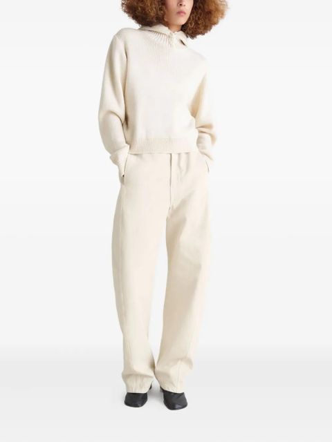 LEMAIRE buttoned ribbed-knit sweater - Neutrals