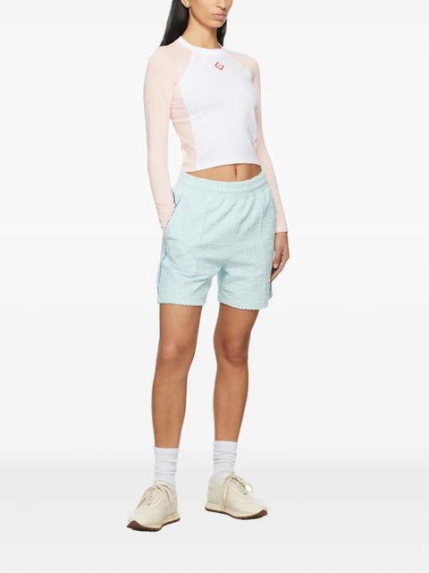 Casablanca logo-patch raglan-sleeve top - White