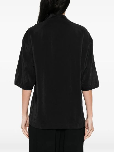 LEMAIRE soft collar ruffled top - Black