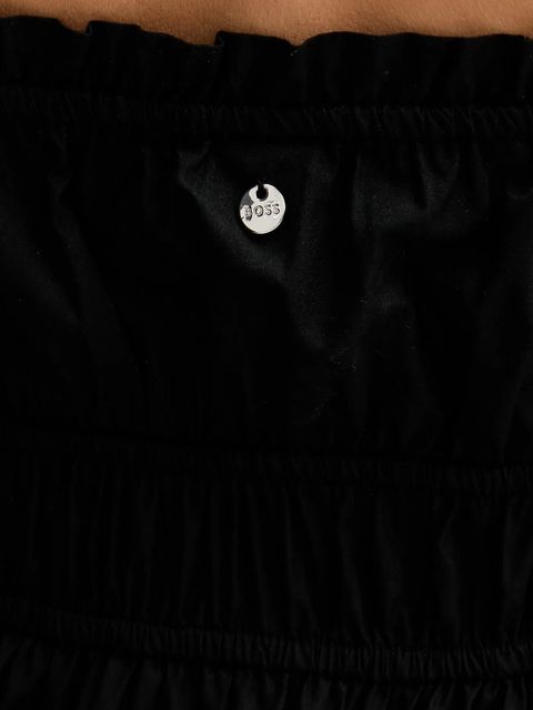 BOSS Orange sukienka bawełniana kolor czarny maxi rozkloszowana 50537919