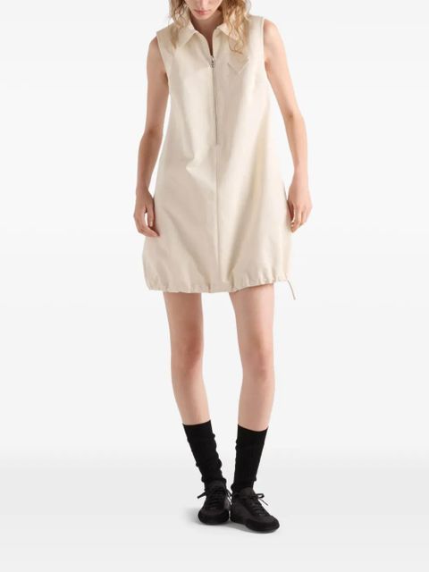 Prada half-zip drawstring-hem mini dress - Neutrals - zdjęcie produktu nr 2