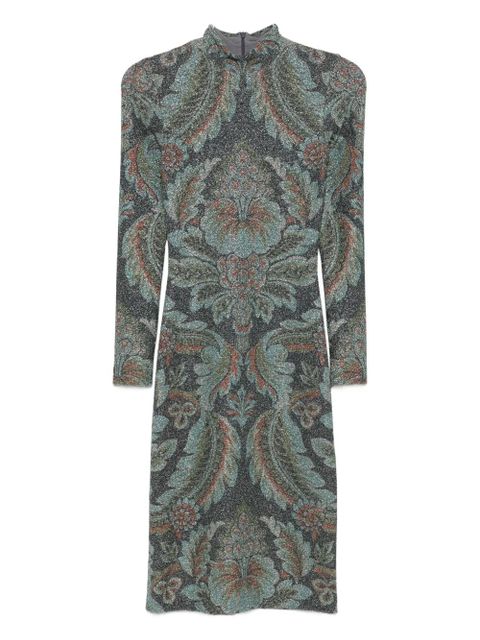 ETRO high-neck floral-pattern dress - Blue