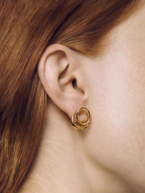 Monica Vinader Nura Wrap stud earrings - Gold - zdjęcie produktu nr 2