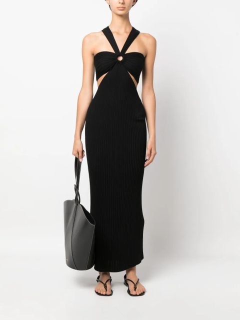 Ba&Sh gathered ribbed-knit maxi dress - Black - zdjęcie produktu nr 2