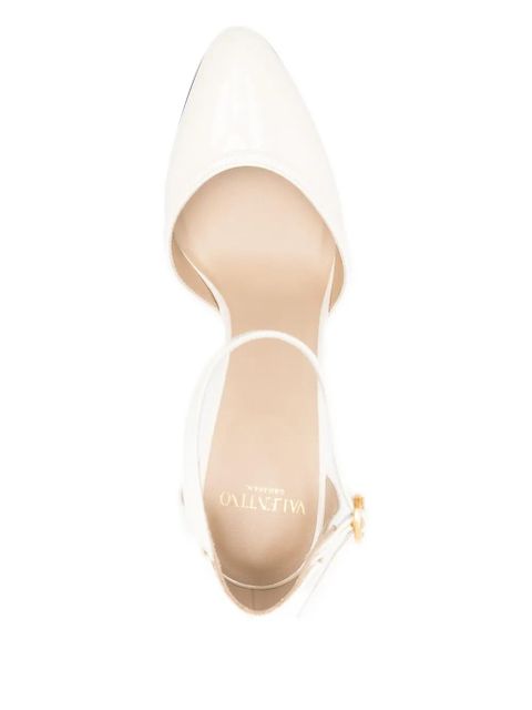 Valentino Garavani 100mm ankle-strap leather pumps - Neutrals