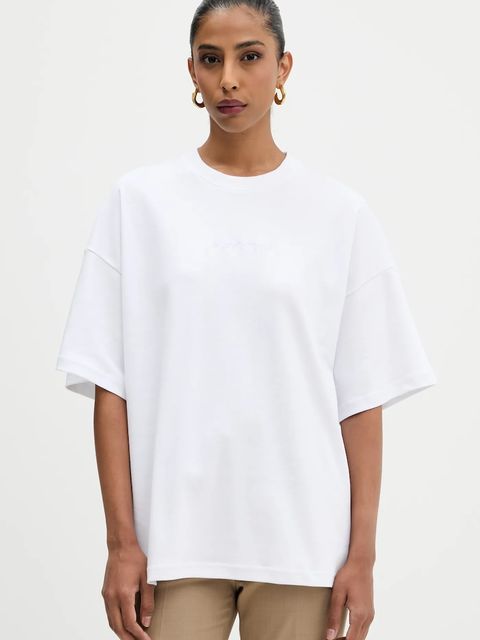 La Mania t-shirt bawełniany NAN damski kolor biały NAN - zdjęcie produktu nr 1