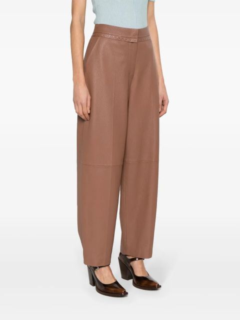 FENDI leather straight trousers - Brown