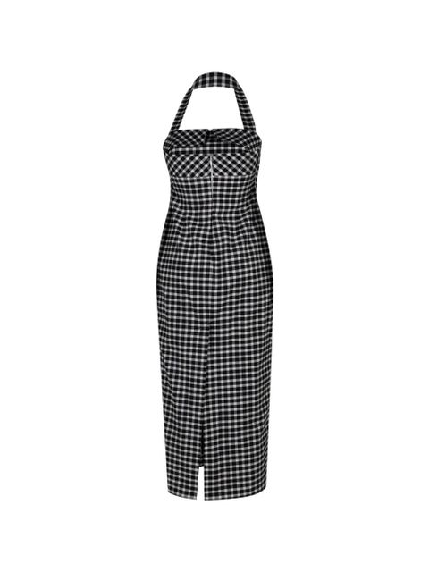 Posse Chiara halter gingham midi dress - Black - zdjęcie produktu nr 2