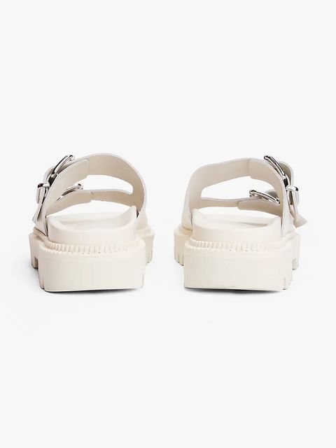 Tommy Jeans klapki skórzane DOUBLE STRAP SANDAL