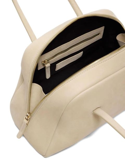 LouLou de Saison small Brahms zip leather tote bag - Neutrals