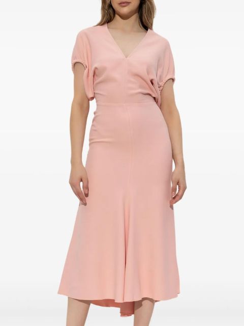 Victoria Beckham puff-sleeved midi dress - Pink