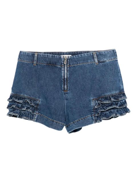 SANDRO ruffled denim shorts - Blue - zdjęcie produktu nr 1
