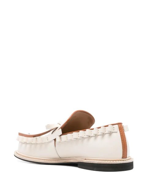 JW Anderson bow-detail leather loafers - Neutrals