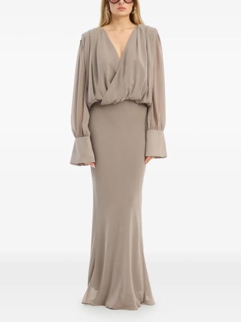 ROTATE BIRGER CHRISTENSEN long-sleeve maxi dress - Grey - zdjęcie produktu nr 2