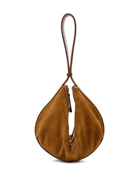 STAUD suede zip-top satchel - Brown