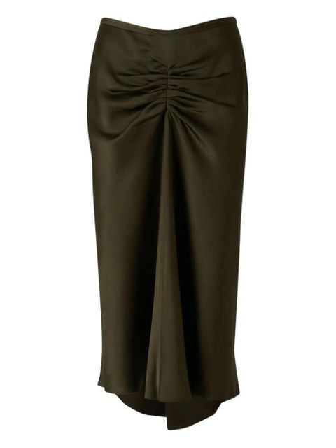 Victoria Beckham pleated wool midi skirt - Green - zdjęcie produktu nr 1