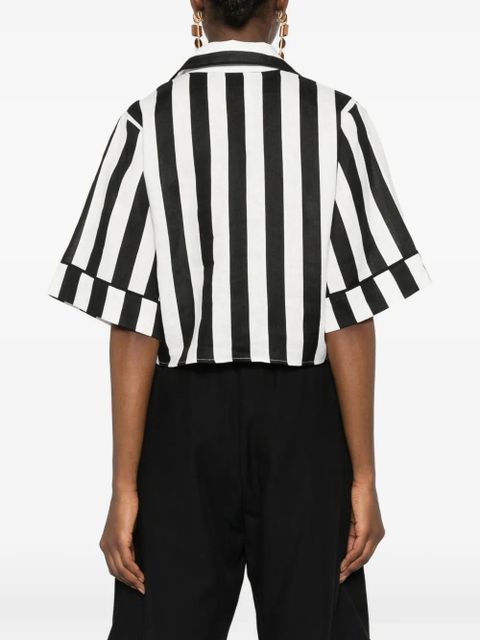 FARM Rio striped palm tree shirt - Black