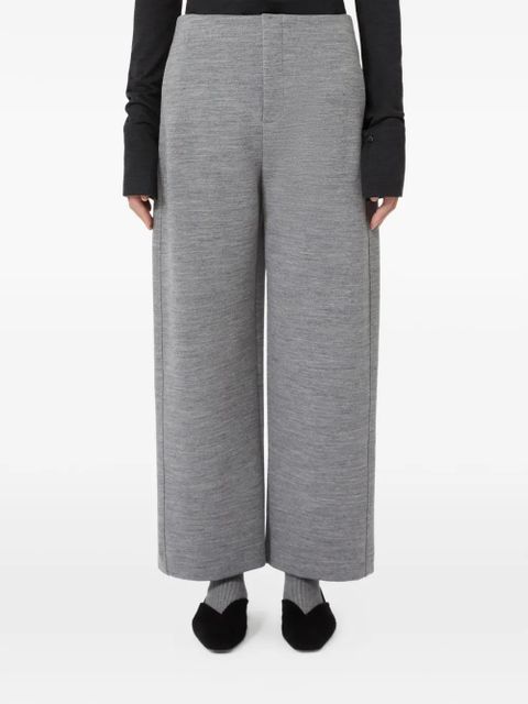 Max Mara stitch-detail side-pocket cropped trousers - Grey