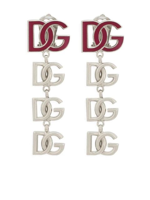 Dolce & Gabbana logo drop earrings - Silver - zdjęcie produktu nr 1