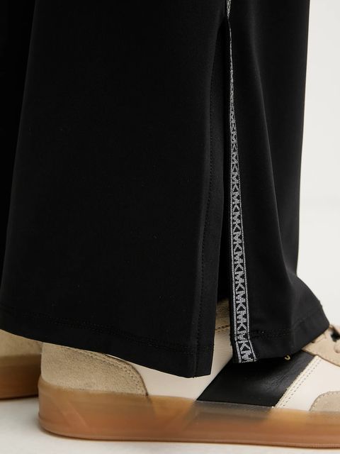 MICHAEL Michael Kors spodnie damskie kolor czarny dzwony high waist MF530W51RE