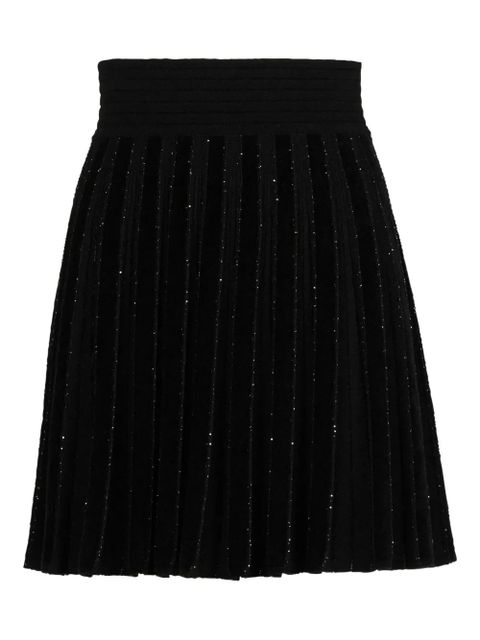 Balmain pleated glitter mini skirt - Black - zdjęcie produktu nr 1