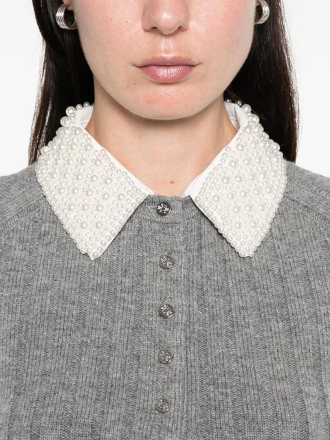 Maje removable-collar sweatshirt - Grey