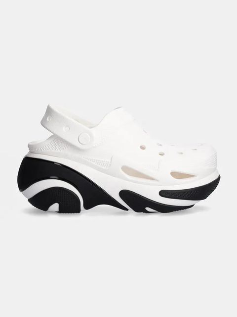 Crocs klapki Bubble Crush Clog damskie kolor biały na platformie 210061