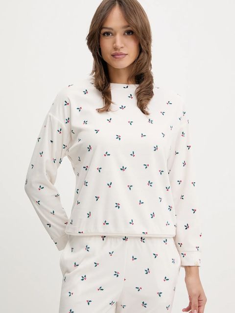 United Colors of Benetton longsleeve piżamowy damska kolor beżowy 312W3M07W - zdjęcie produktu nr 1