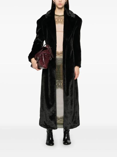 GCDS scarf-detail faux-fur coat - Black - zdjęcie produktu nr 2