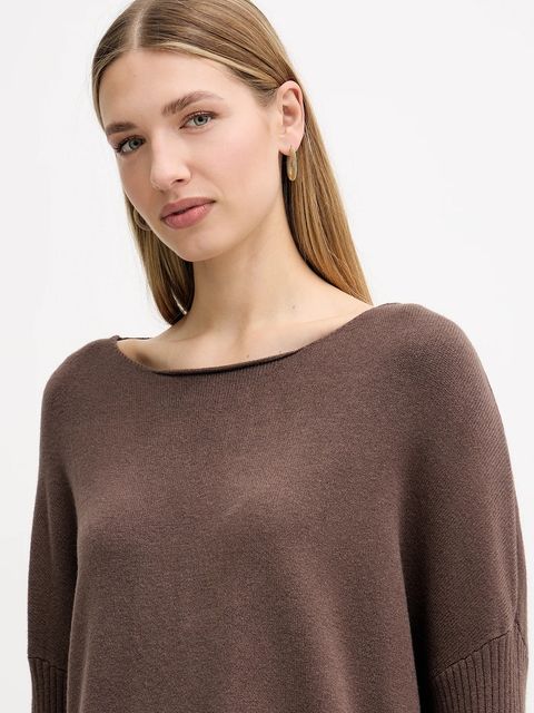 Haveone dres damski kolor brązowy HNC-P001