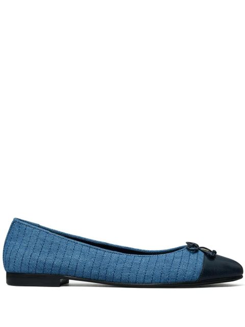 Tory Burch cap-toe quilted ballerina shoes - Blue - zdjęcie produktu nr 1