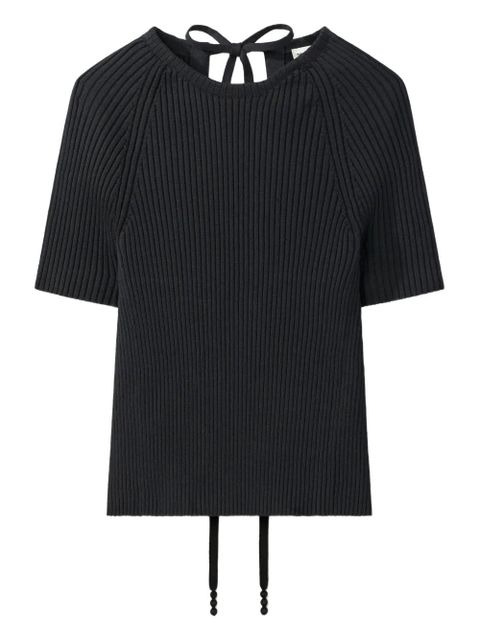 Tory Burch ribbed tie-back pullover - Black - zdjęcie produktu nr 1