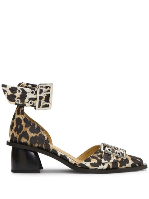 GANNI leopard-print buckled pumps - Brown - zdjęcie produktu nr 1