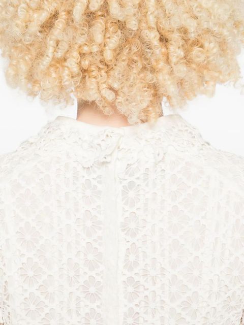 ISABEL MARANT lace-pattern long-sleeve top - White