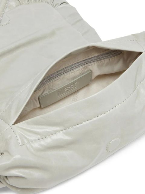 Diesel Scrunch-D leather shoulder bag - White