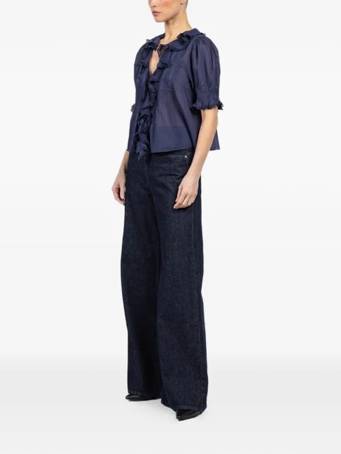 DÔEN Henri ruffled top - Blue - zdjęcie produktu nr 2