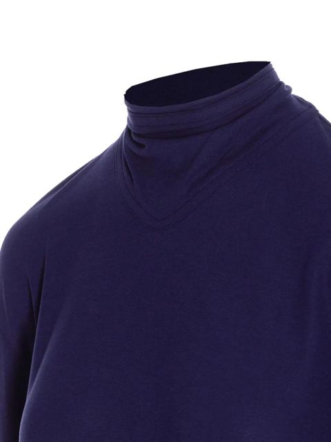 LEMAIRE long-sleeve scarf-detail top - Blue