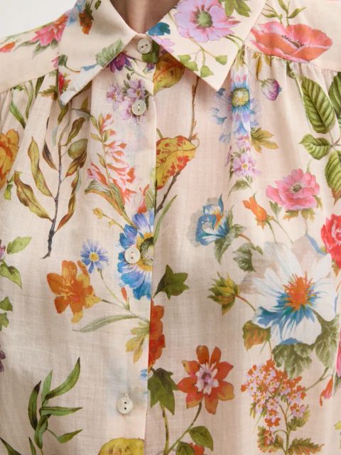 Luisa Spagnoli koszula damska kolor beżowy regular z kołnierzykiem klasycznym 541819